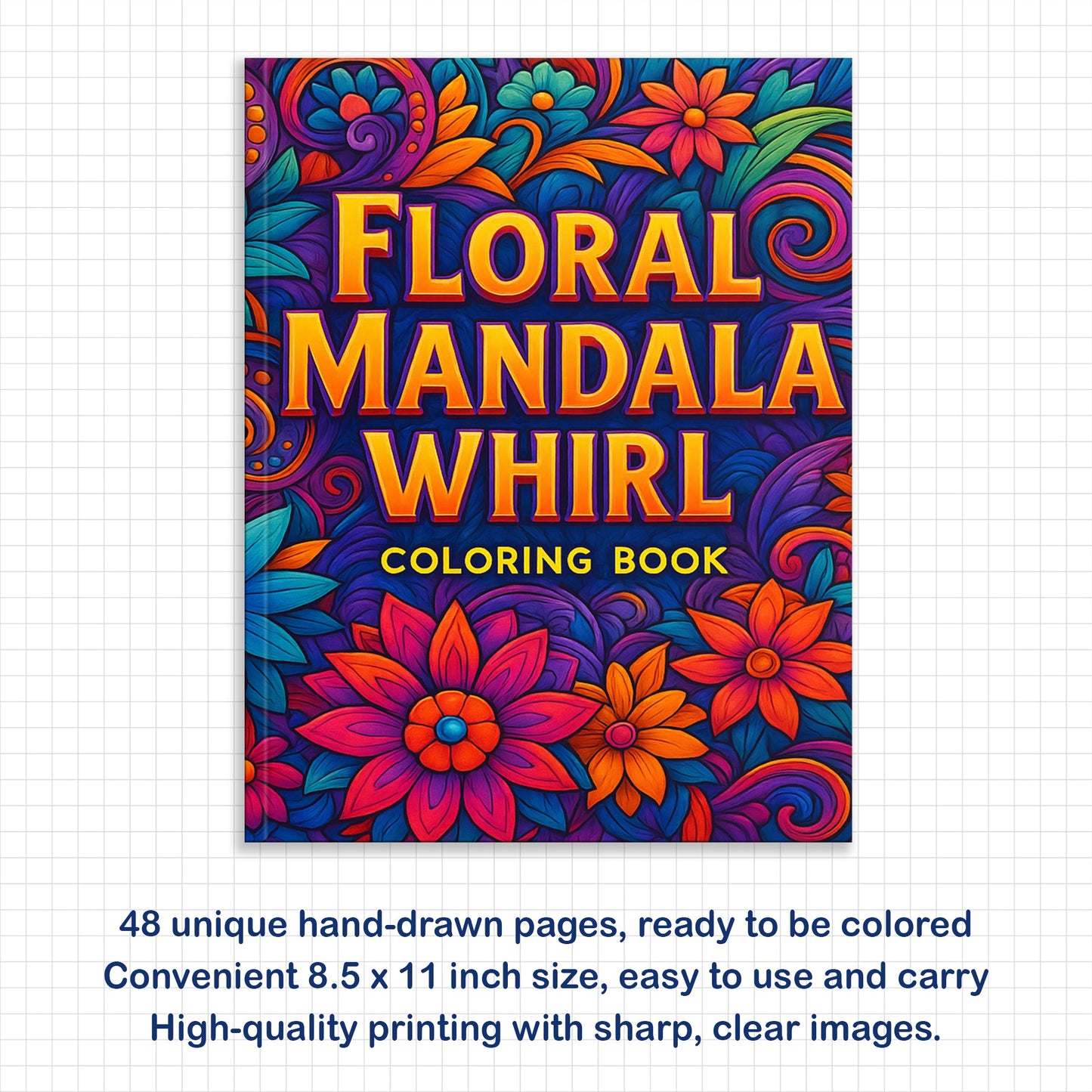 Floral Mandala Whirl Coloring Pages – 48 Intricate Designs for Adults