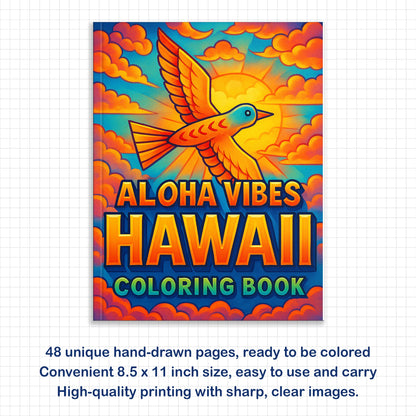 Aloha Vibes Hawaii Coloring Pages – 48 Fun Beach & Island Scenes for Kids
