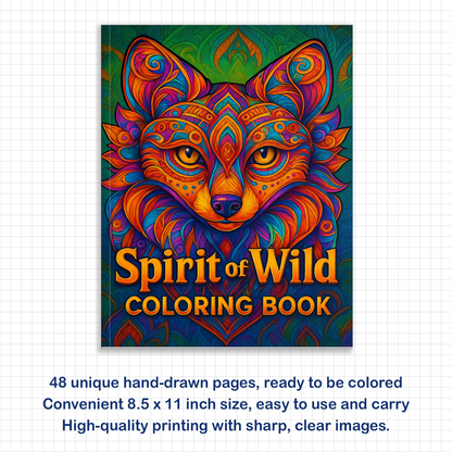 Spirit of the Wild Coloring Pages – 48 Animal Mandala Designs for Adults