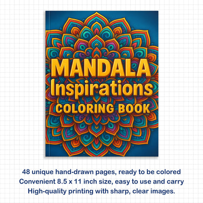 Mandala Inspirations Coloring Pages – 48 Empowering Quotes for Adults