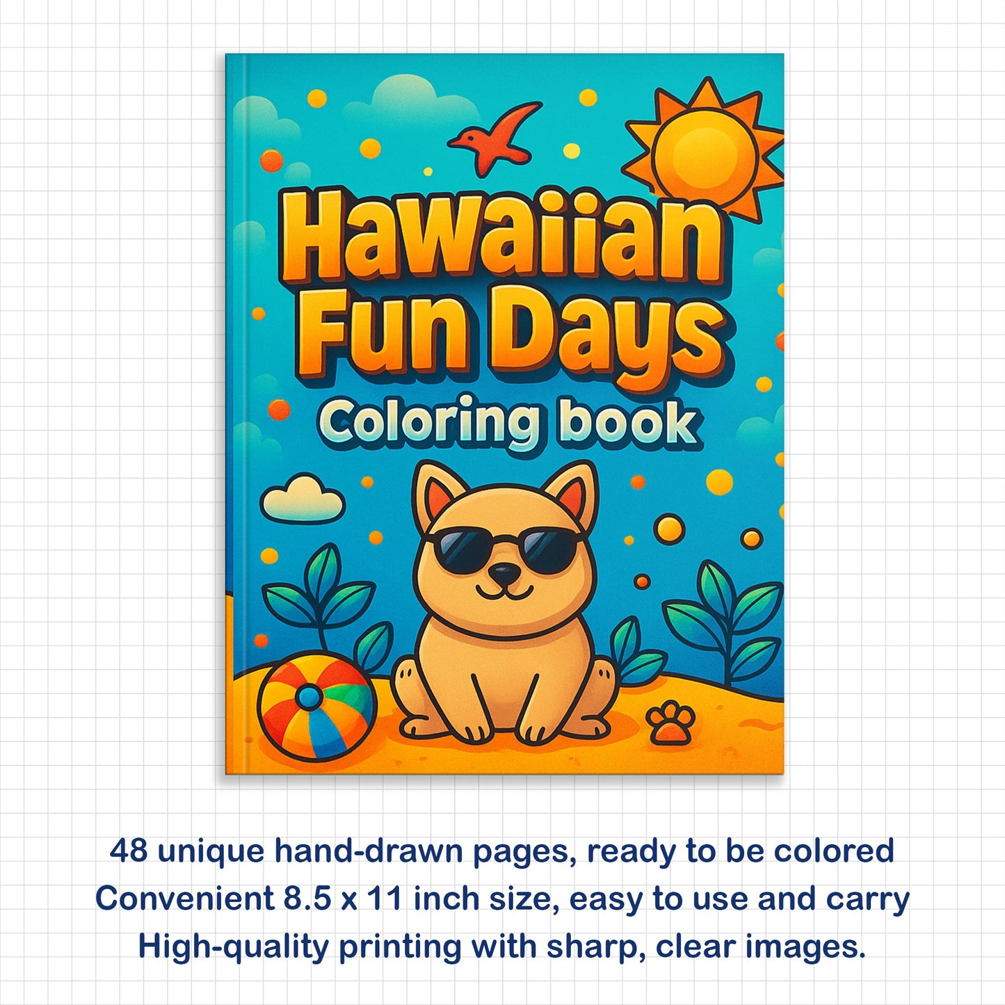 Hawaiian Fun Days Coloring Pages – 48 Cute Beach and Island Activities for Kids