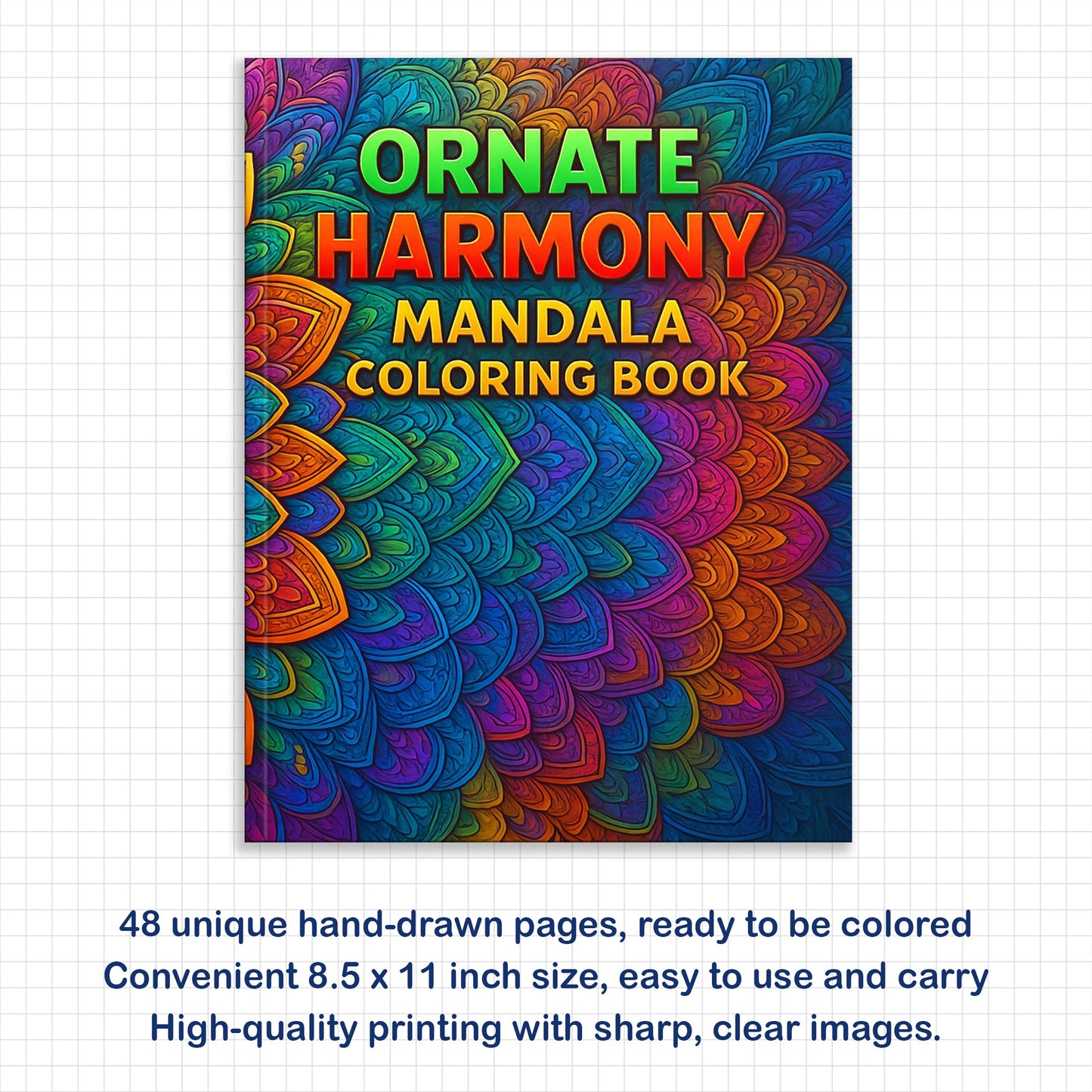Ornate Harmony Mandala Coloring Pages – 48 Relaxing Designs for Adults