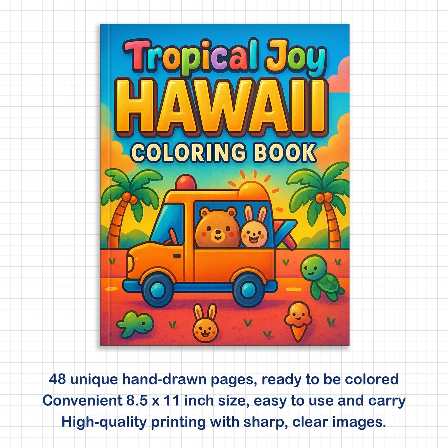 Tropical Joy Hawaii Coloring Pages – 48 Fun and Cute Summer Scenes for Kids