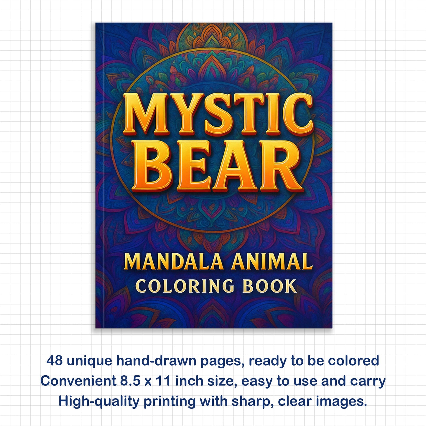 Mystic Bear Coloring Pages – 48 Mandala Animal Designs for Adults