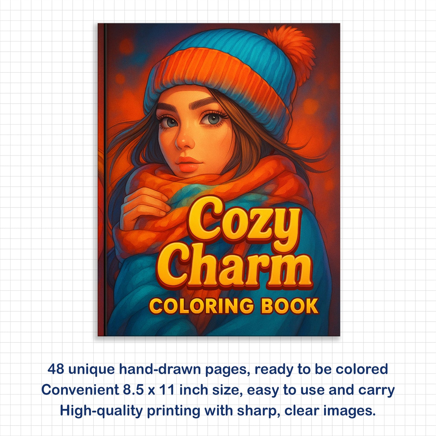 Cozy Charm Coloring Pages – 48 Relaxing Portrait Designs for Adults