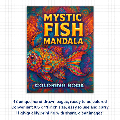 Mystic Fish Mandala Coloring Pages – 48 Ocean-Inspired Designs for Adults