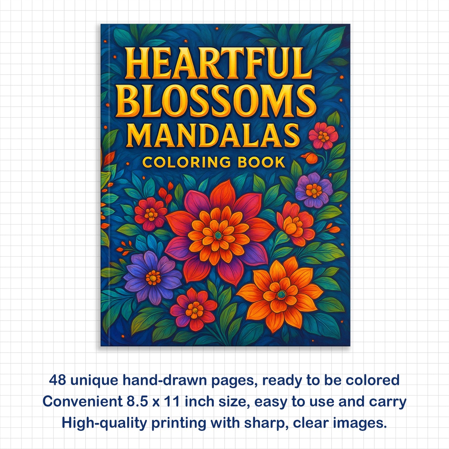 Heartful Blossoms Coloring Pages – 48 Mandala Flower Hearts for Adults