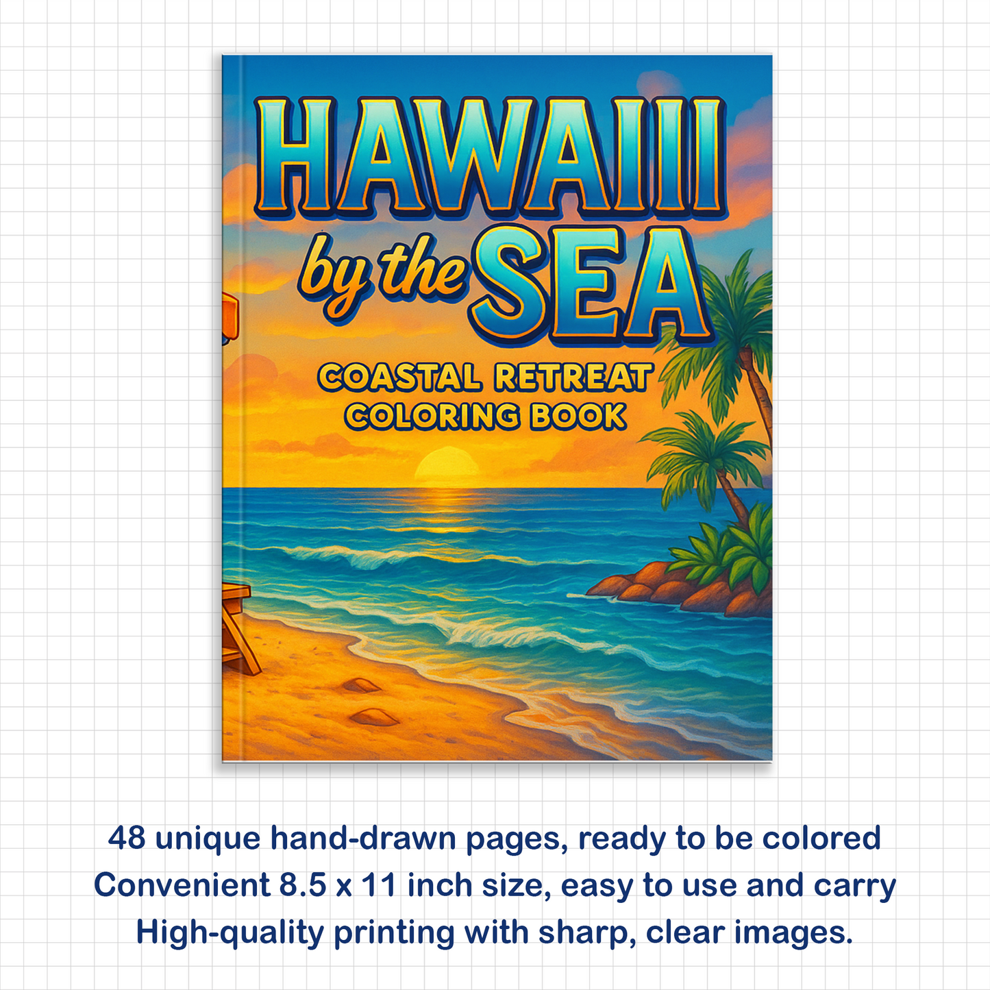 Hawaii by the Sea Coloring Pages – 48 Scenic Island Pavilions and Shores for Adults