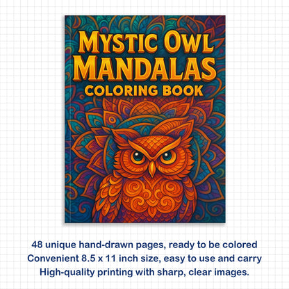 Mystic Owl Mandalas Coloring Pages – 48 Elegant Designs for Adults
