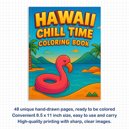 Hawaii Chill Time Coloring Pages – 48 Summer Beach Scenes for Kids