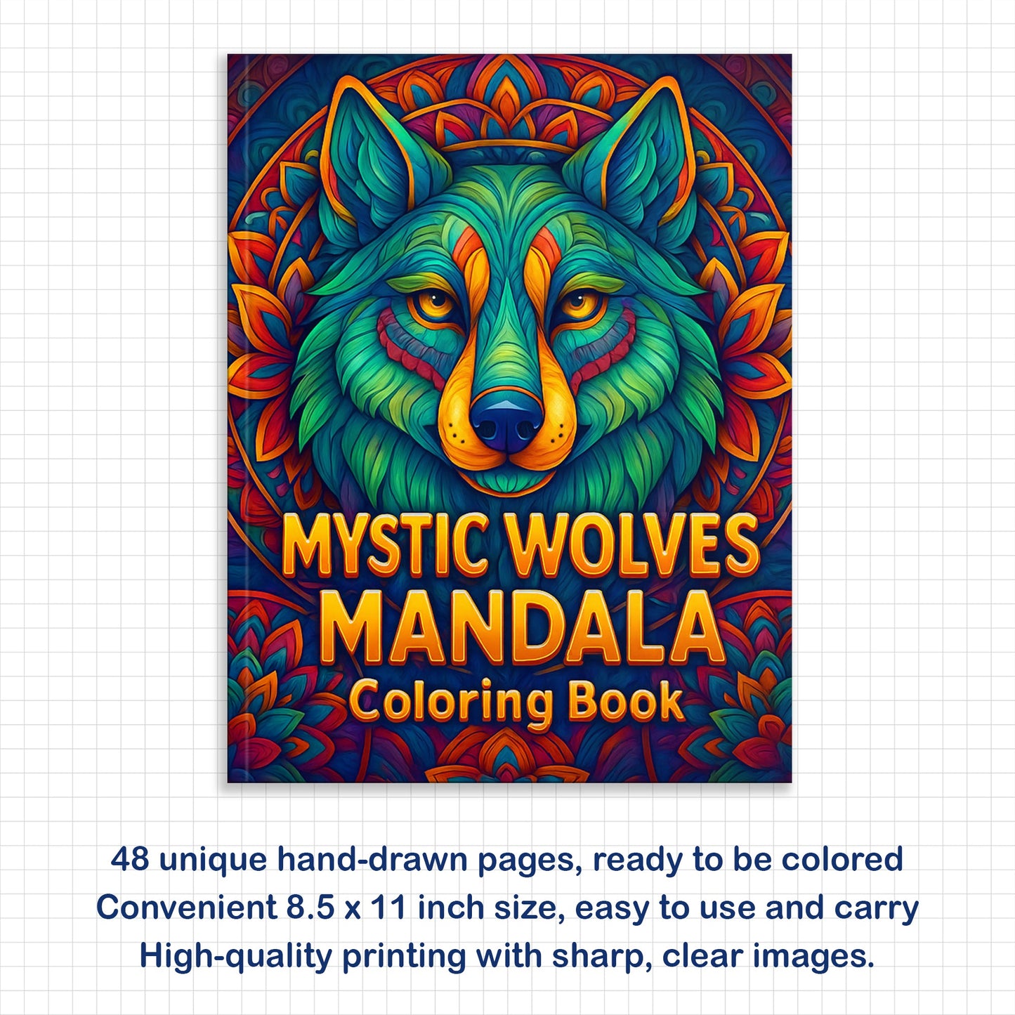 Mystic Wolves Mandala Coloring Pages – 48 Intricate Designs for Adults