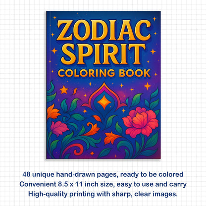 Zodiac Spirit Coloring Pages – 48 Mystical Astrology Animals for Adults