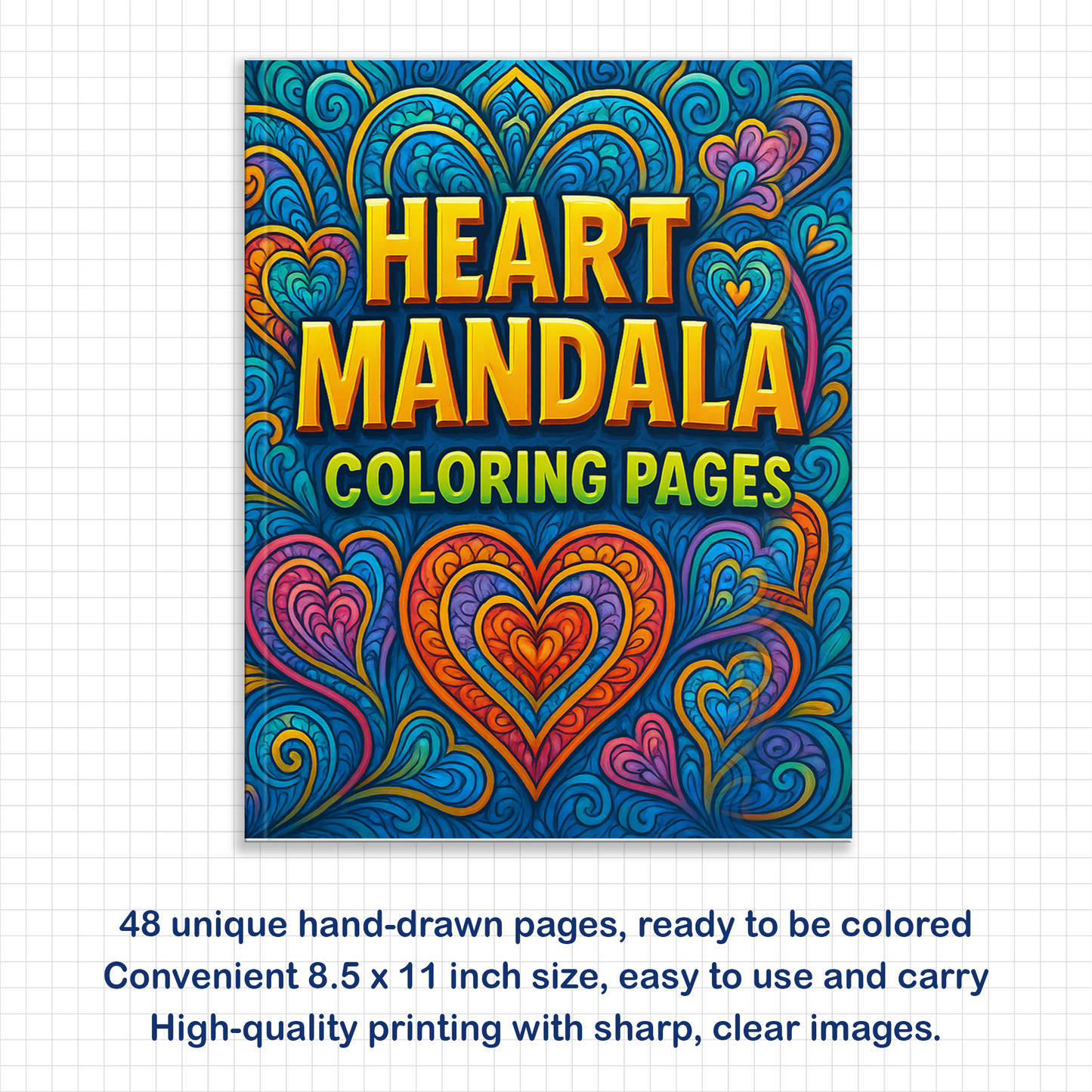 Heart Mandala Coloring Pages – 48 Intricate Love-Themed Designs for Adults