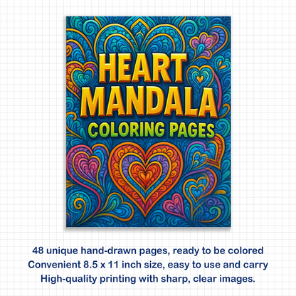 Heart Mandala Coloring Pages – 48 Intricate Love-Themed Designs for Adults