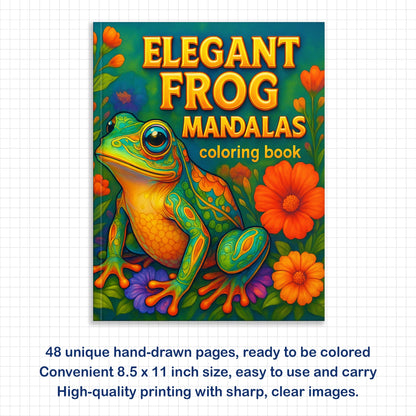 Elegant Frog Mandalas – 48 Intricate Coloring Pages for Adults