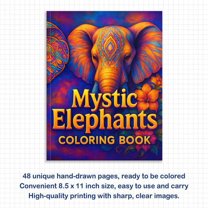 Mystic Elephants Coloring Pages – 48 Mandala-Inspired Designs for Adults