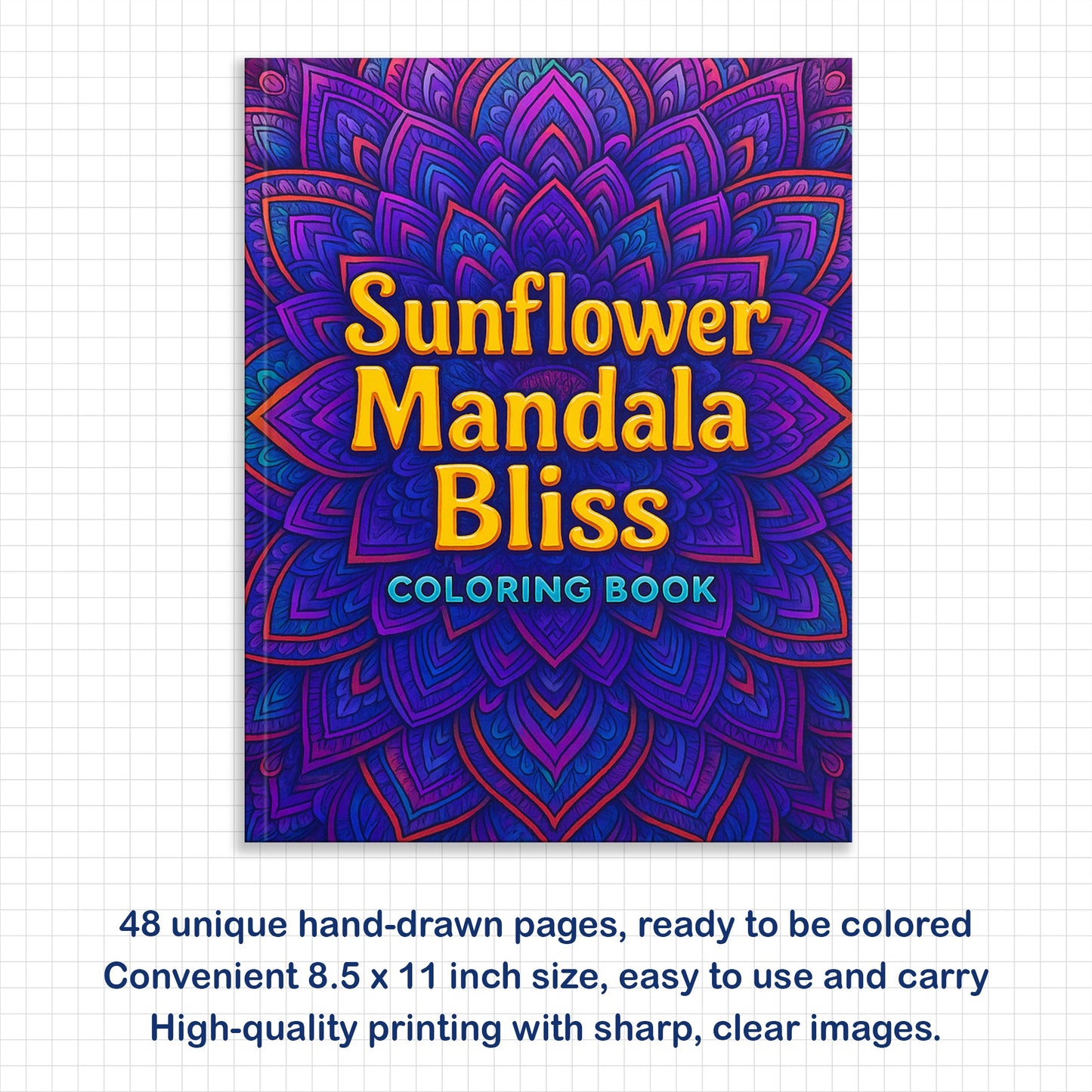 Sunflower Mandala Bliss Coloring Pages – 48 Floral Designs for Adults