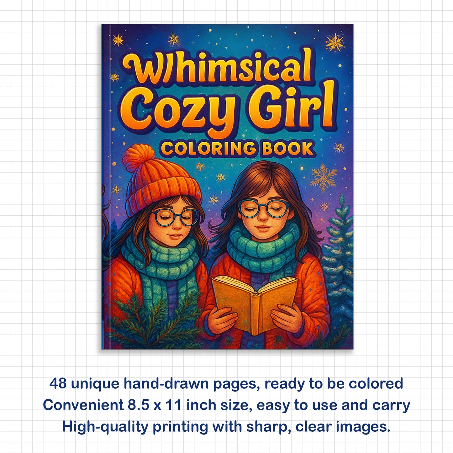 Whimsical Cozy Girl Coloring Pages – 48 Calm & Pretty Designs for Adults