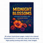 Midnight Blossoms Coloring Pages – 48 Pages – Enchanted Flowers, Starry Sky, Moonlit Scenes – For Adults