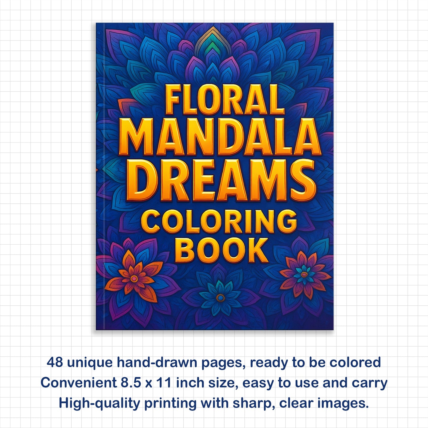 Floral Mandala Dreams Coloring Pages – 48 Flower Designs for Adults