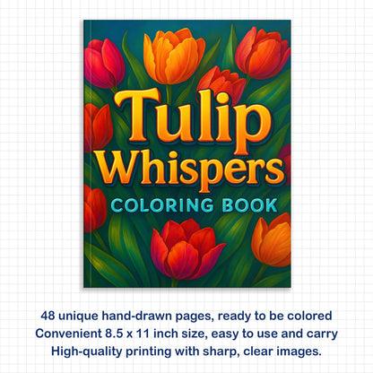 Tulip Whispers Coloring Pages – 48 Relaxing Floral Illustrations for Adults