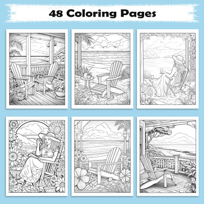 Aloha Breeze – Hawaii Beach Coloring Pages – 48 Tropical Relaxation Designs for Adults