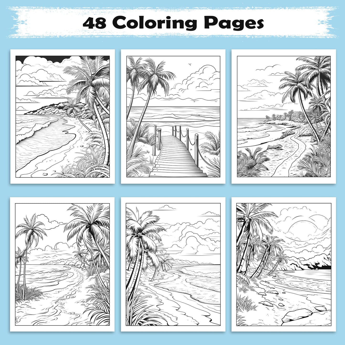 Sunshine Paradise Coloring Pages – 48 Fun and Easy Hawaii-Themed Coloring Sheets for Kids