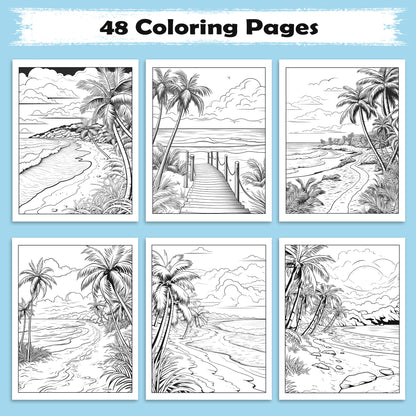 Sunshine Paradise Coloring Pages – 48 Fun and Easy Hawaii-Themed Coloring Sheets for Kids
