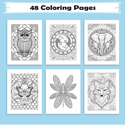Wings & Whirls Mandala Coloring Pages – 48 Intricate Designs for Adults