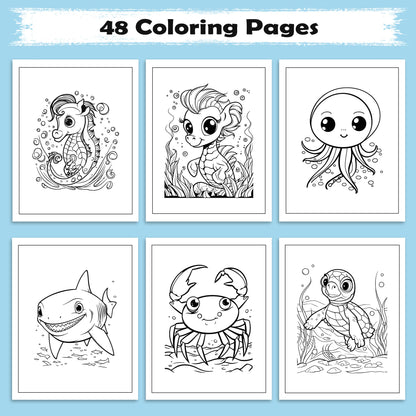 Ocean Friends of Hawaii Coloring Pages – 48 Fun Sea Life Designs for Kids