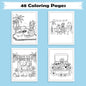 Kawaii Hawaii Treats Coloring Pages – 48 Cute Tropical Snack Illustrations for Kids
