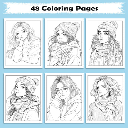 Cozy Charm Coloring Pages – 48 Relaxing Portrait Designs for Adults
