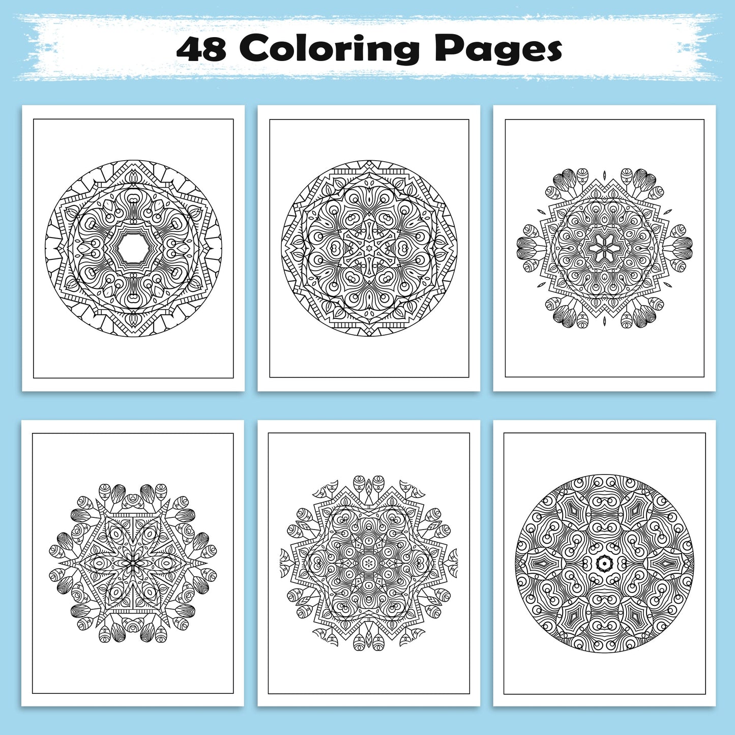 Petal Pulse – Floral Mandala Coloring Pages – 48 Intricate Designs for Adults