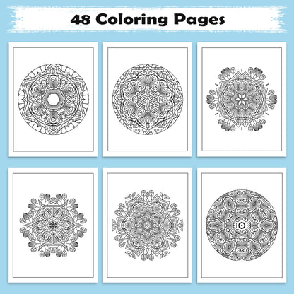 Petal Pulse – Floral Mandala Coloring Pages – 48 Intricate Designs for Adults