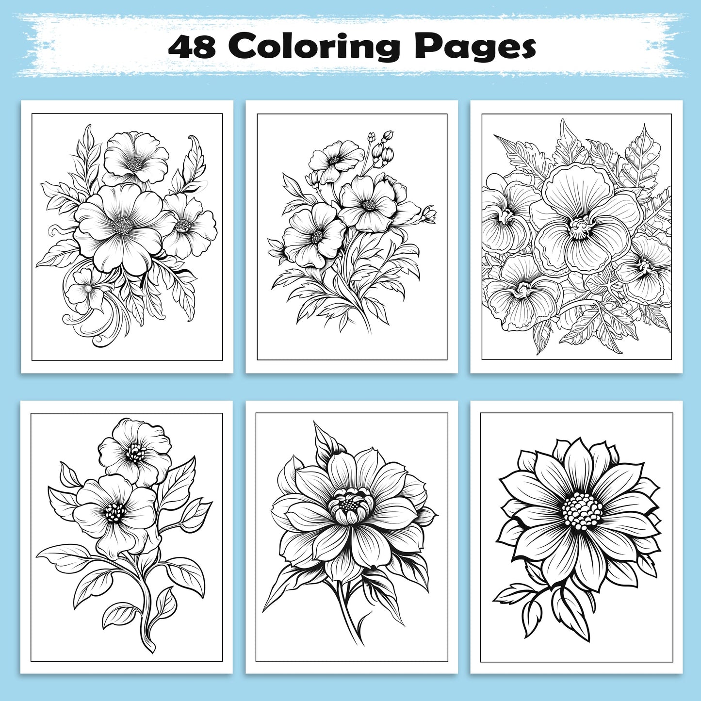 Mandala Flowers Coloring Pages – 48 Relaxing Floral Patterns for Adults to Color