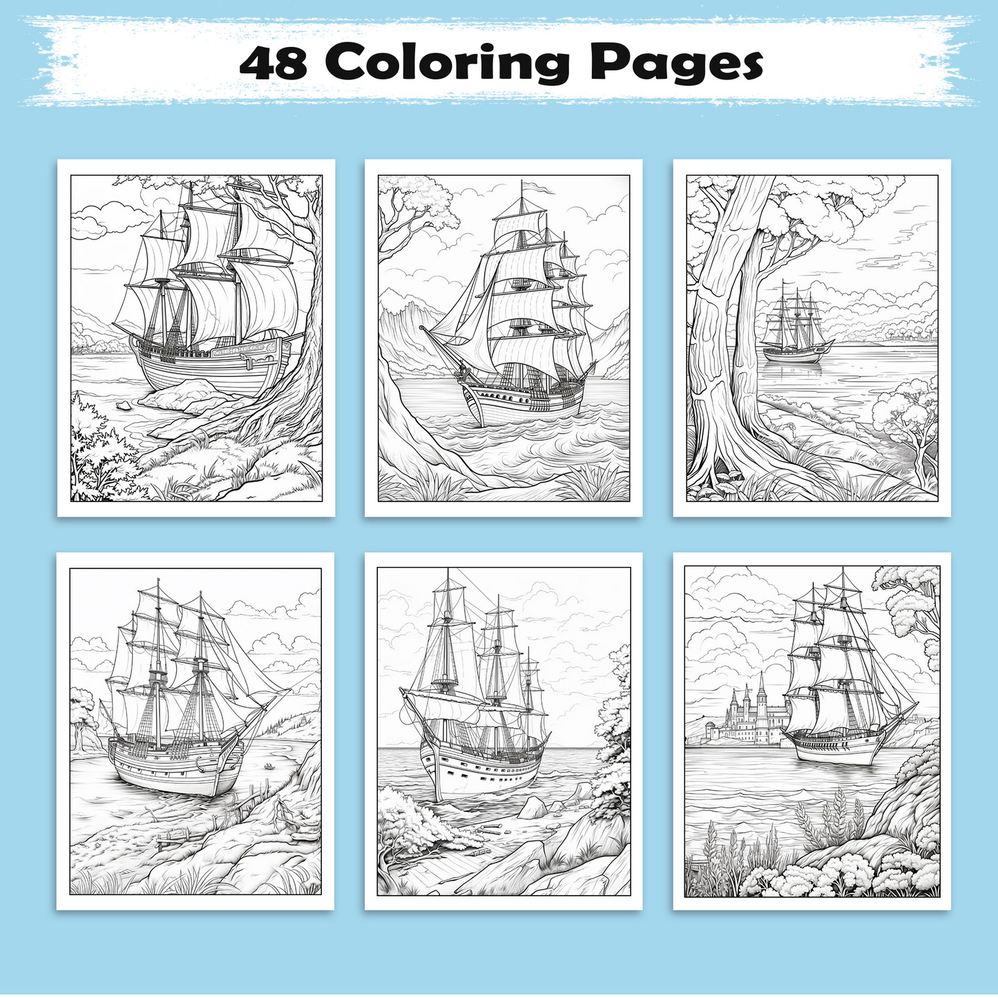 Sailing Hawaii Coloring Pages – 48 Tropical Ocean Scenes for Adults