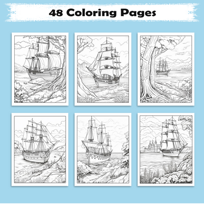 Sailing Hawaii Coloring Pages – 48 Tropical Ocean Scenes for Adults