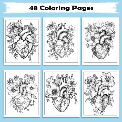 Heart & Bloom Coloring Pages – 60 Floral Anatomy Designs for Adults