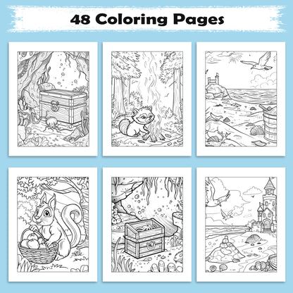 Hawaii Beach Wonders Coloring Pages – 48 Seaside Treasures and Fun Castles for Kids