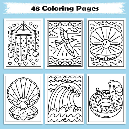 Aloha Vibes Hawaii Coloring Pages – 48 Fun Beach & Island Scenes for Kids