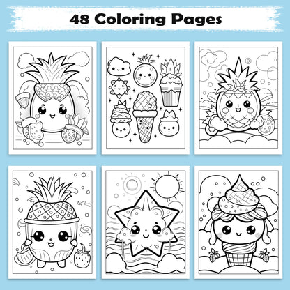 Pineapple Paradise Hawaii Coloring Pages – 48 Fun Summer Scenes for Kids