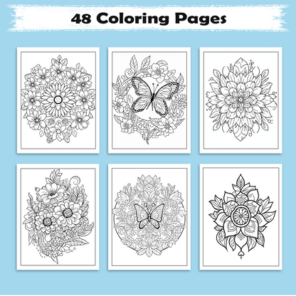 Mandala Bloom Coloring Pages – 48 Intricate Spring Designs for Adults