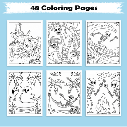 Surfing Spirits Coloring Pages – 48 Halloween in Hawaii Activities for Kids