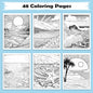 Waves of Hawaii Coloring Pages - 48 Sunrise Coast Scenes for Adults