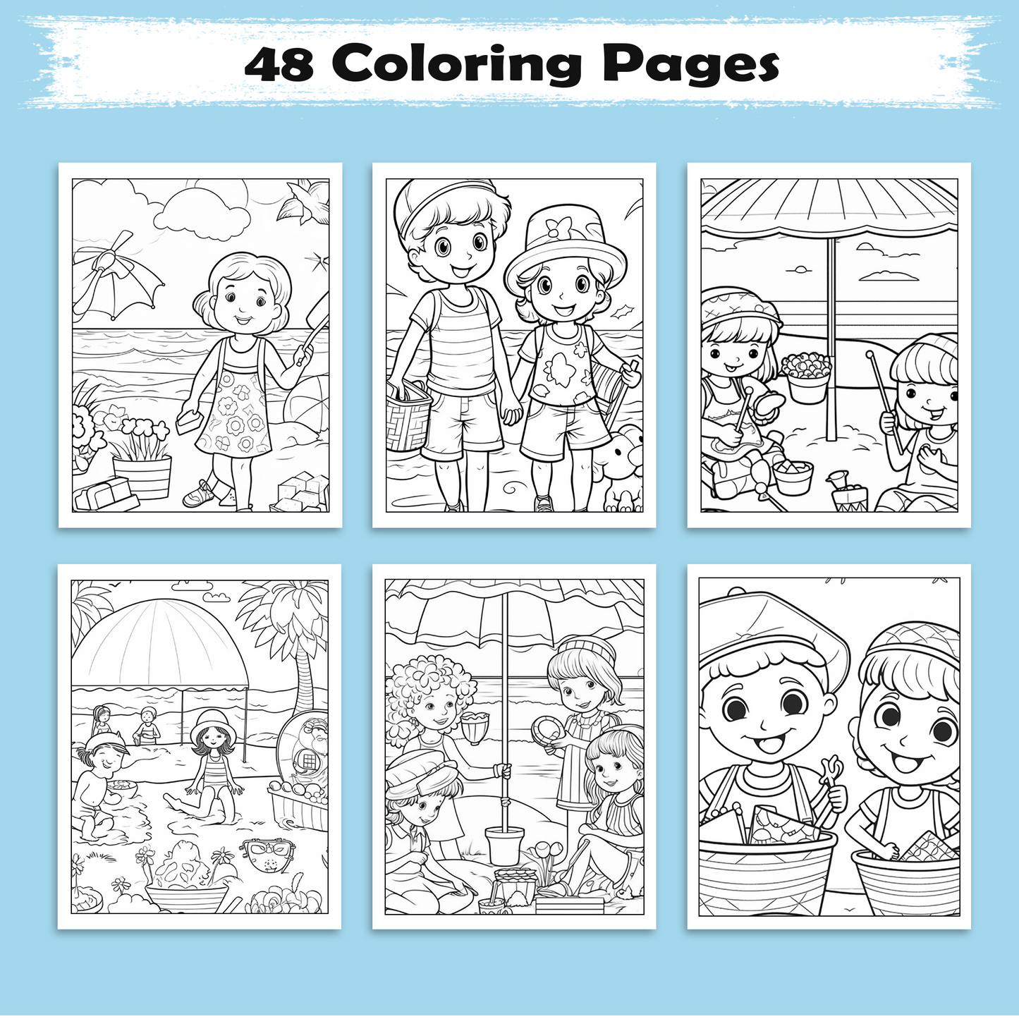 Hawaii Bliss Coloring Pages – 48 Summer Scenes for Kids