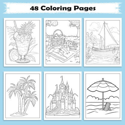 Hawaiian Joy Coloring Pages – 48 Fun Tropical Scenes for Kids