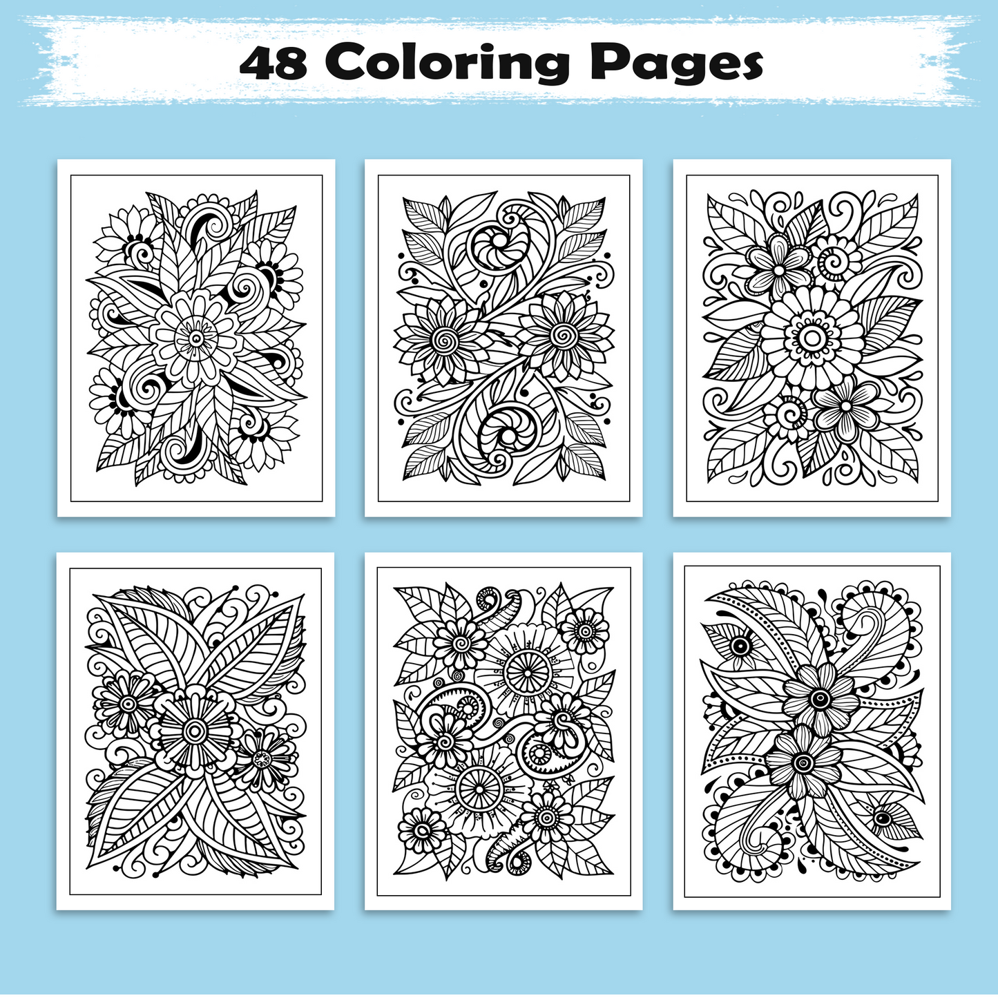 Peaceful Petals - Mandala Coloring Pages – 48 Relaxing Mandala Designs for Adults