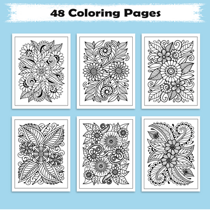 Peaceful Petals - Mandala Coloring Pages – 48 Relaxing Mandala Designs for Adults