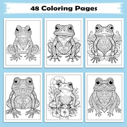 Elegant Frog Mandalas – 48 Intricate Coloring Pages for Adults