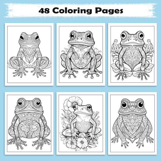 Elegant Frog Mandalas – 48 Intricate Coloring Pages for Adults
